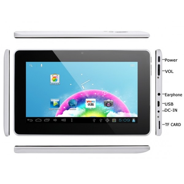 Popular 7 Android 4.0.4 A13 1.2GHz Tablet PC with External 3G, 2160P HDMI Playback, Capacitive Touch (8G)