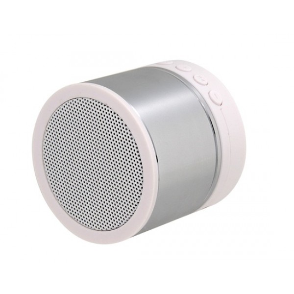 Cylindrical Design Portable TF Card Bluetooth Speaker with Microphone (Silver)