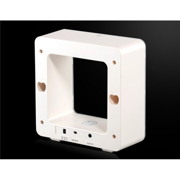 Multifunction Hollow Square Touch LED Lamp & Bluetooth 3.0 Speaker (White)