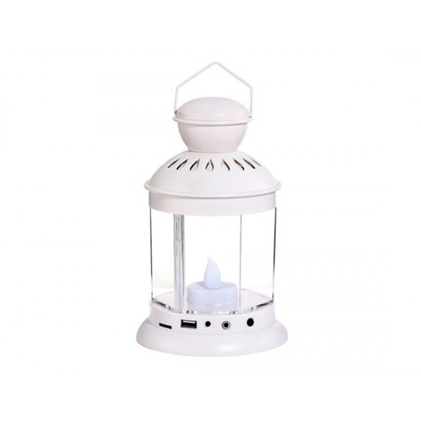 Multifunctional Lantern Design Adjustable 2-Color Light Speaker with Touch Sensor & TF Card Reader (White)