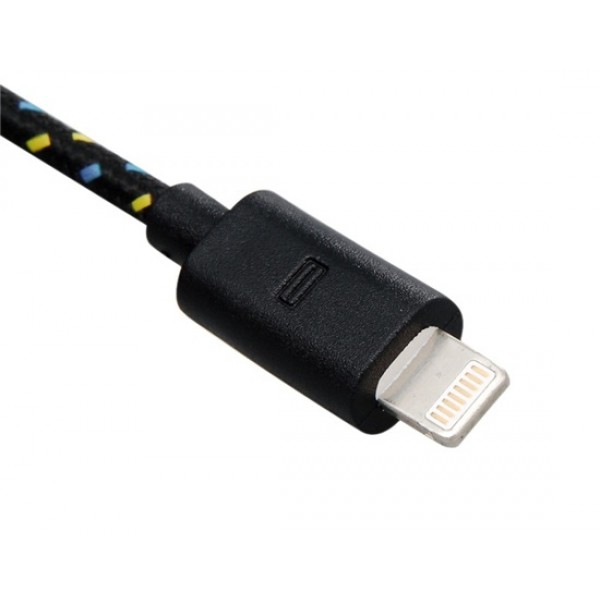 1-Meter Woven Design USB Data Cable for iPhone 5, iPad Mini, iPad 4 (Black)