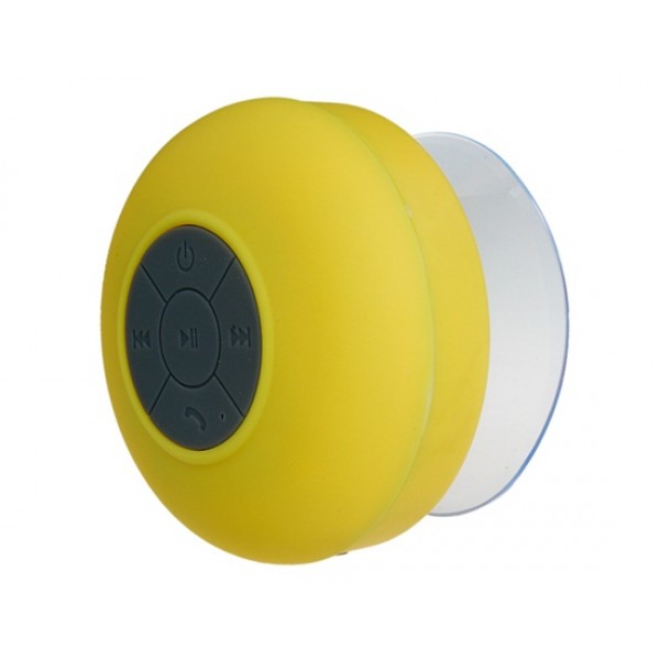 BTS-06 Mini Waterproof Bluetooth v3.0 Shower Speaker with Built-in Microphone & Suction Cup (Yellow)