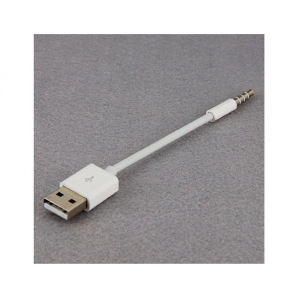 Mini 3.5mm Jack to USB Cable for iPod shuffle 2nd/3rd/4th (White)